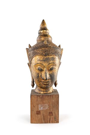 Testa di Buddha in bronzo, Thailandia