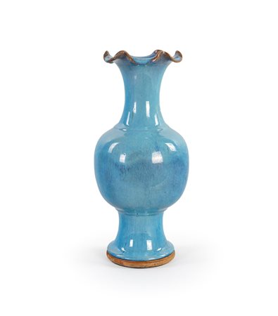 Piccolo vaso in porcellana azzurra, Cina dinastia Qing