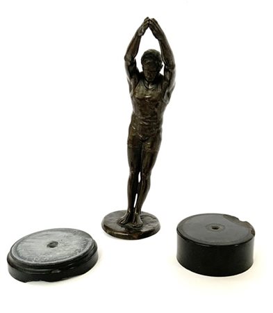 Ignoto del XX Secolo "Tuffatore" scultura in bronzo (h cm 21) (difetti)