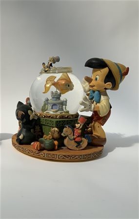 Carillon Disney con snow globe a tema Pinocchio. Vetro e resina policroma  (h, Il Ponte Casa d'Aste