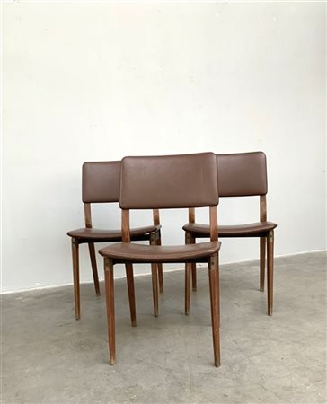 Eugenio Gerli Lotto di tre sedie modello "S82". Produzione Tecno, Varedo, 1963.