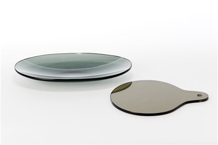 Fontana Arte Lotto composto da un centrotavola e un soprammobile in cristallo fu