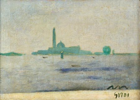 VIRGILIO GUIDI (1891-1984) S.Giorgio olio su tela cm 25,5 x 35,3 firmato in...