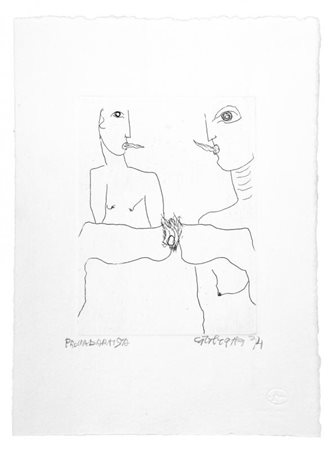 OLGA CAROL RAMA (1918-) Senza titolo 1994 acquaforte p.a. cm 24x18 firmata e...