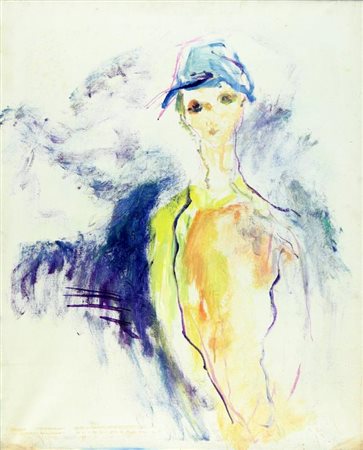 ERNESTO TRECCANI (1920-2009) Figura 1979 olio su tela cm 100x80 firmato e...