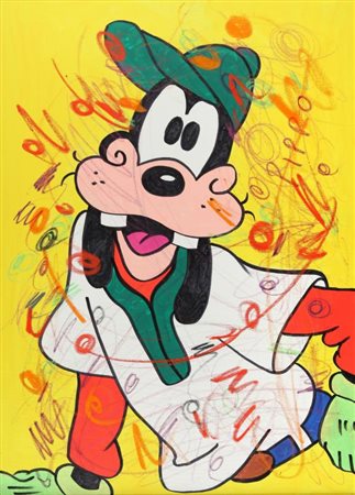 ENRICO MANERA (Asmara (Etiopia) 1947) Pippo tecnica mista su carta cm 100x70...