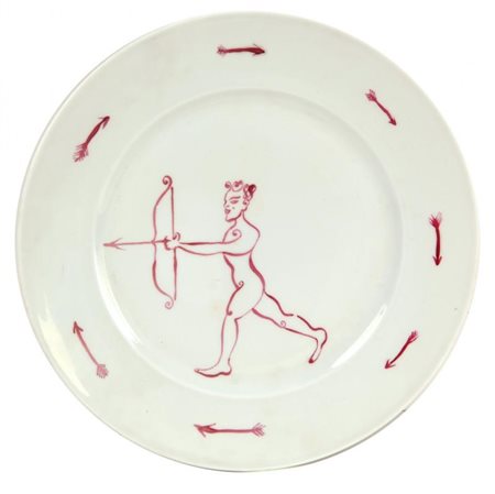 LUIGI ONTANI (Vergato (BO) 1943) XIX "Cupido" 1985 smalto su porcellana...