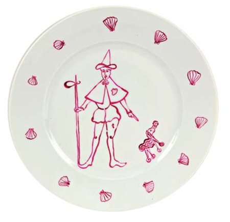 LUIGI ONTANI (Vergato (BO) 1943) V " S. Rocco" 1985 smalto su porcellana...