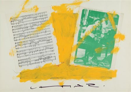 GIUSEPPE CHIARI (1926-2007) Senza titolo tecnica mista su carta cm 50x70...