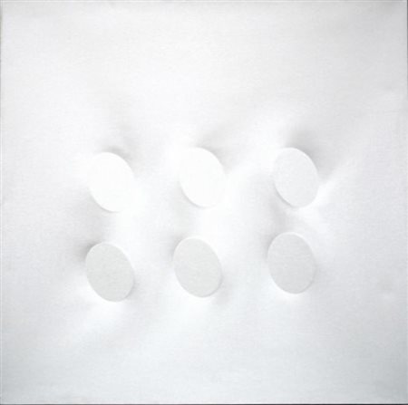 TURI SIMETI (Alcamo 1929) Sei ovali Bianchi 2007 acrilico su tela sagomata cm...