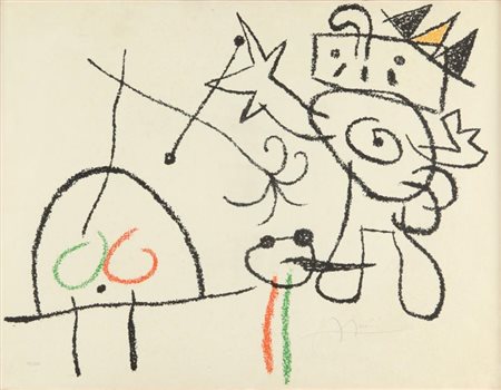 JOAN MIRO' (1893-1983) Ubu Aux Baléares 1971 litografia esemplare 90/120 cm...
