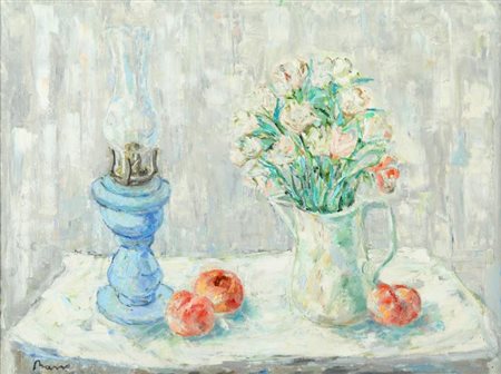 GUIDO BASSO (Genova 1923) Natura Morta olio su tela cm 60x80 firmato in basso...