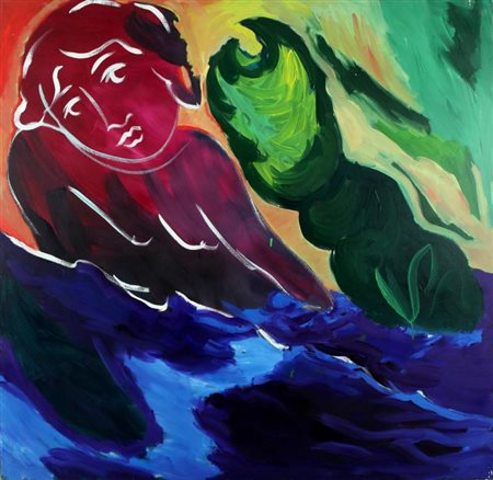 MIMMO GERMANA' (1944-1992) Tramonto 1989 acrilico su tela cm 130x130...