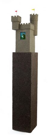CORRADO BONOMI (1956) Castello 2008 tecnica mista cm 200x32x32 firmato in basso