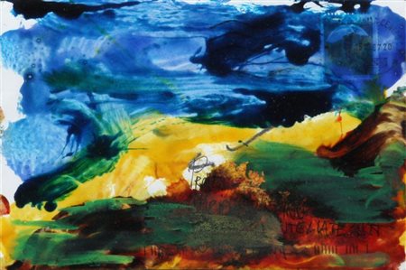 MARIO SCHIFANO (1934-1998) Preg.mo artista Mario Schifano 1997 smalto su...