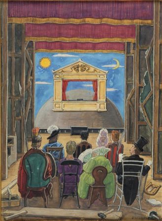 GIANFILIPPO USELLINI (1903-1971) Copertina per Belvedere tecnica mista cm...