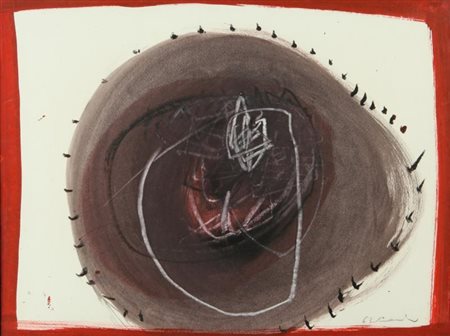 EMILIO SCANAVINO (1922-1986) Senza titolo 1963 tecnica mista su carta cm 33 x...