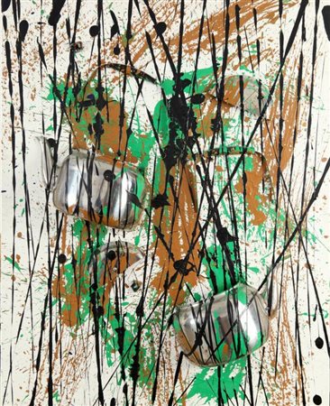 FERNANDEZ ARMAN (1928-2005) Senza titolo 2001 acrilico e pentola in acciaio...