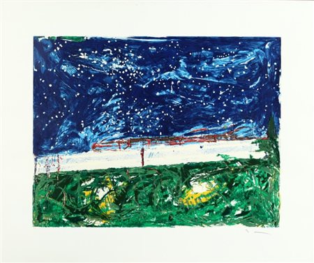 MARIO SCHIFANO (1934-1998) Senza titolo serigrafia P:A cm. 100x120 firmato in...