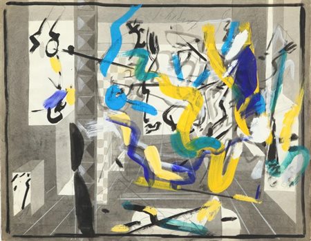 LUIGI PARZINI (1925-1998) Senza titolo tecnica mista su carta cm 41x52...