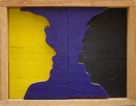 MARIO CEROLI (Castelfrentano 1938) Faccia a Faccia 1997 cm 40 x 50 x 6...