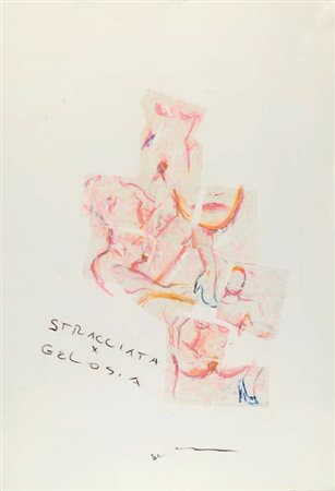 MARIO SCHIFANO (1934-1998) Stracciata per gelosia 1980 circa Tecnica mista e...