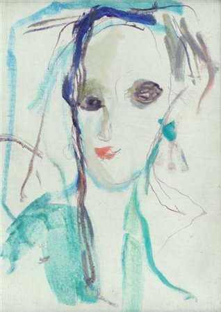 ERNESTO TRECCANI (1920-2009) Volto olio su tela cm 24x21 firmato nel retro...