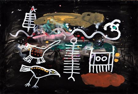 ALAN DAVIE (Grangemouth (Scozia) 1920) Homage to Caribs 1976 tecnica mista su...