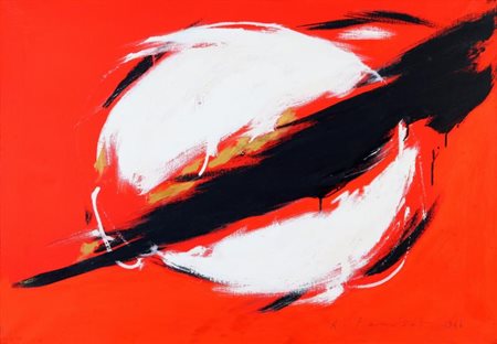 ADRIANO PARISOT (1912-2004) Primavera 5 1966 olio su tavola cm 70x100 firmato...