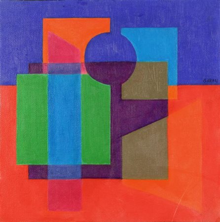 AUGUSTO GARAU (Milano 1923) Senza Titolo olio su tela cm 30x30 firmato in...