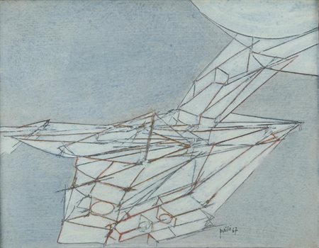 ACHILLE PERILLI (Roma 1927) I pensieri del Ragno 1967 olio e tecnica mista su...