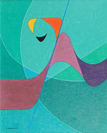 LUIGI VERONESI (1908-1998) Sviluppo n.8 1971 olio su faesite cm 50x40 firmato...