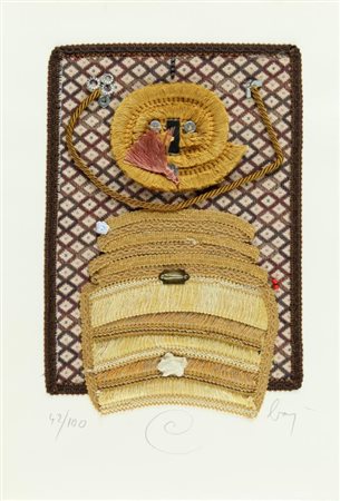 ENRICO BAJ (1924-2003) Baci e abbracci 2001 Tecnica mista. su carta esemplare...