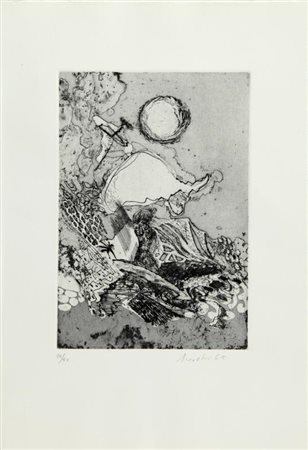 GASTONE NOVELLI (1925-1968) tre grafiche acquaforte,1965 esemplare 30/40 cm...