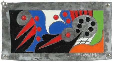 UMBERTO MASTROIANNI (1910-1998) Composizione 1955 olio su lamina a sbalzo cm...