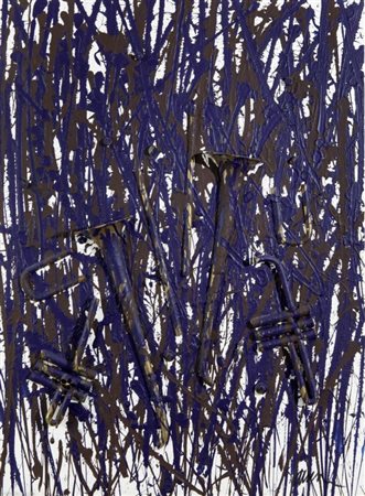 FERNANDEZ ARMAN (1928-2005) Senza titolo 1999 tromba tagliata e acrilico su...