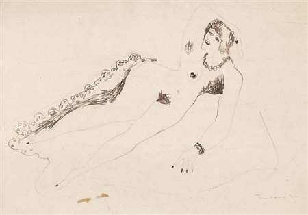 Lucio Fontana (Rosario de Santa Fè 1899 - Comabbio 1968) NUDO FEMMINILE...