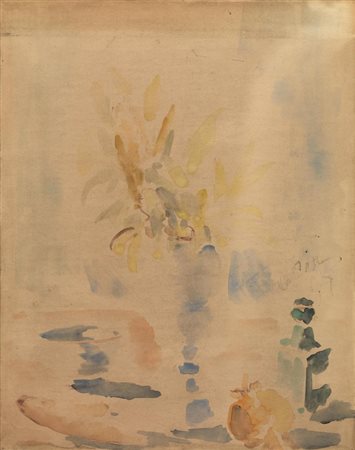 Filippo de Pisis (Ferrara 1896 - Milano 1956) FIORI NEL VASO CON CIOTOLA E...