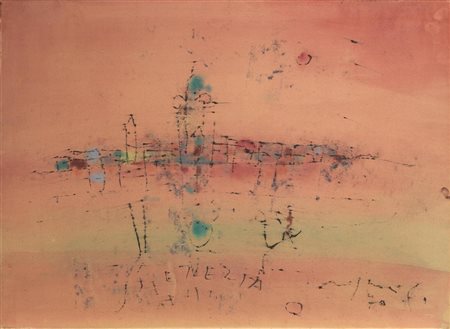Franco Rognoni (Milano 1913 - 1999) VENEZIA tempera su carta, cm 48x66...