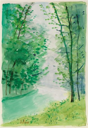 Umberto Lilloni (Milano 1898 - 1980) PAESAGGIO acquerello su carta, cm 39x27...