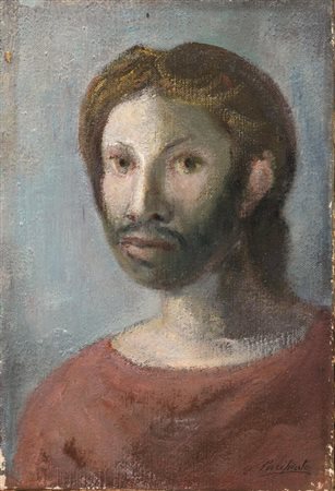 Domenico Purificato (Fondi 1915 - Roma 1984) VOLTO DI CRISTO olio su tela, cm...