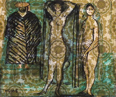 Salvatore Fiume (Comiso 1915 - Milano 1997) HAREM pennafeltro e china su...