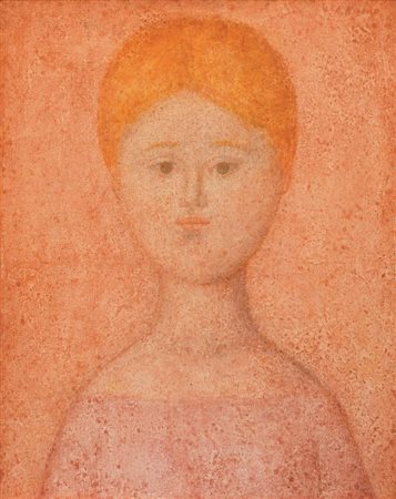Antonio Bueno (Berlino 1918 - Fiesole 1984) RITRATTO DI FANCIULLA tempera su...