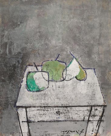 Franco Rognoni (Milano 1913 - 1999) NATURA MORTA tempera su carta, cm 41x33...