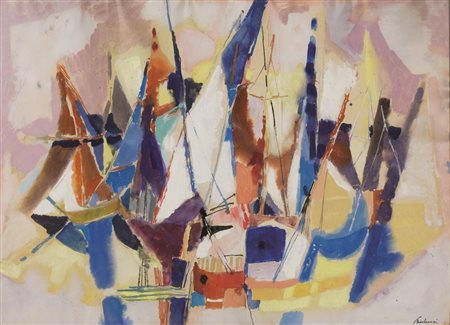 Enrico Paulucci (Genova 1901 - Torino 1999) VELE gouache, acquerello e...