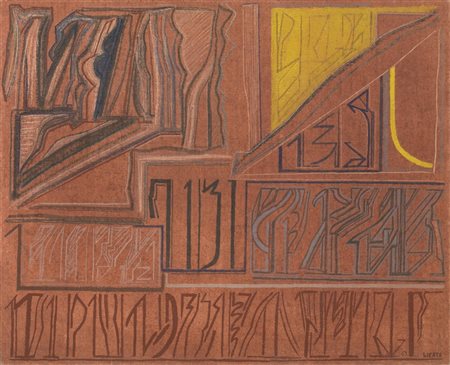 Riccardo Licata (Torino 1929) COMPOSIZIONE olio su tela, cm 50x70 firmato e...