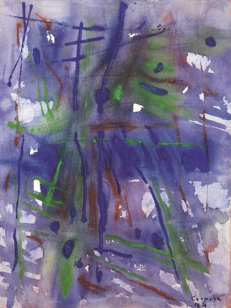 Antonio Corpora (Tunisi 1909 - Roma 2004) SENZA TITOLO tempera e acquerello...