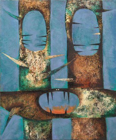 Roberto Crippa (Milano 1921 - Bresso 1972) SENZA TITOLO olio e acrilico su...