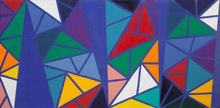 Piero Dorazio (Roma 1927 - Corciano 2005) A/MENO olio su tela, cm 50x100 sul...