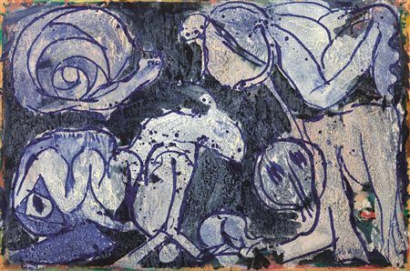 Pierre Alechinsky (Bruxelles 1927) LA TOUR ST. JACQUES acrilico e inchiostro...